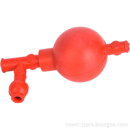 3-Opening Red Pipetting Ball Quantitative Suction Bulb Rubber Pipette Set for Lab Use